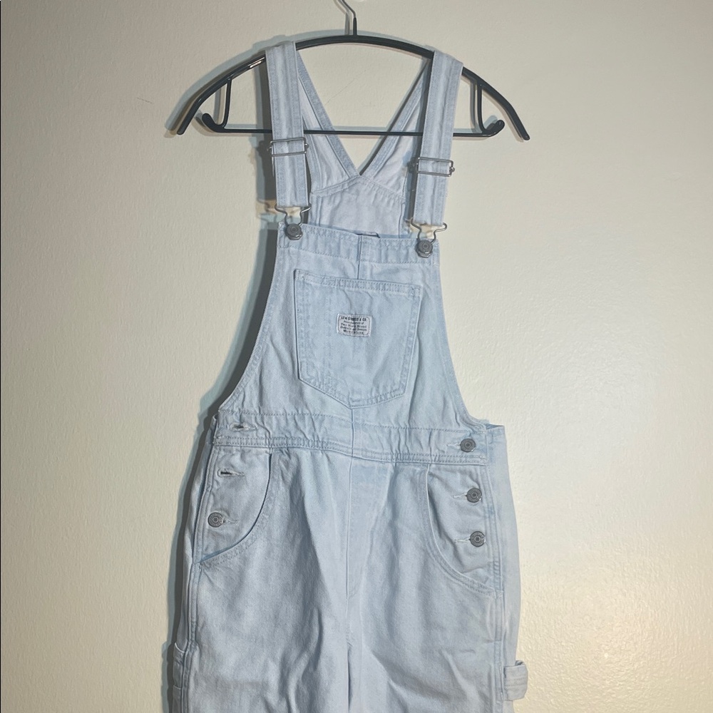 Levi’s Two Horse Brand Light Wash Denim Overalls XS NWT